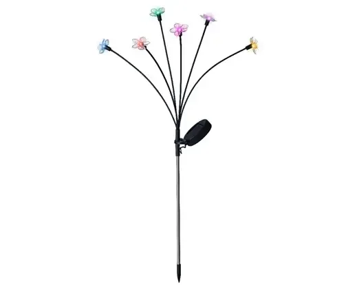 Solar Tuinsteker Bloem H70cm 6 lampjes gekleurd