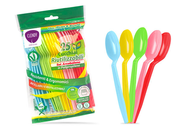 Cucchiai Riutilizzabili Arcobaleno - 25pz - Clendy - Per chi ama i ...