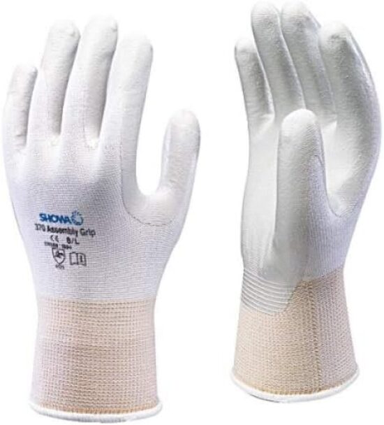 SHOWA 370, Rivestimento in Nitrile, Usi generici, Bianco con ... - Amazon