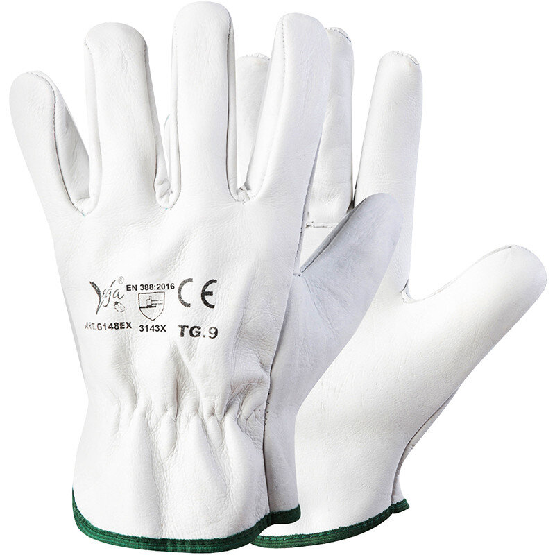 Guanti Da Lavoro VEGA Art.G148EX In Pelle Fiore Bovino Colore Bianco CE ...