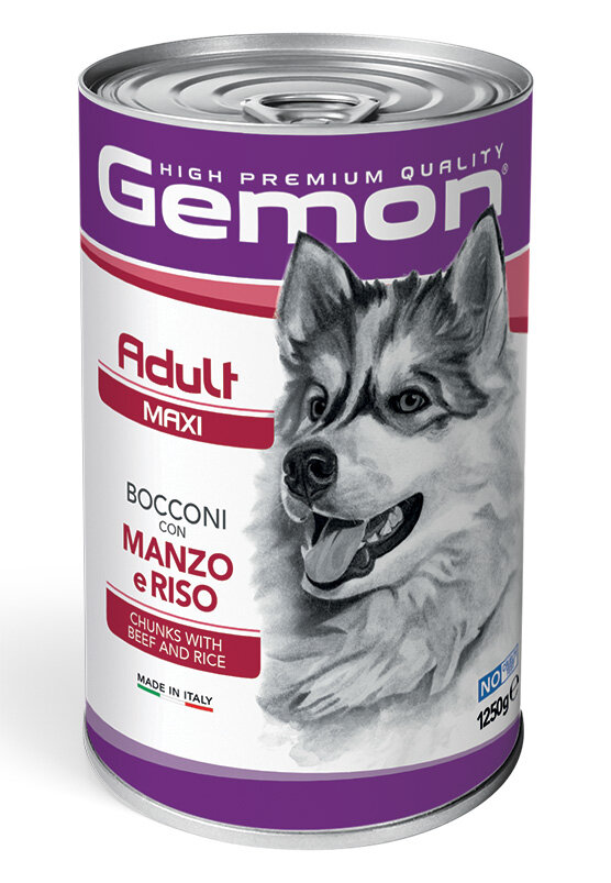 Gemon Maxi Adult Bocconi con Manzo e Riso - Monge.it